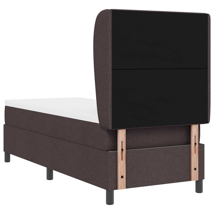 Box spring seng med hovedgærde Mørkebrun 80 x 200 cm Stof