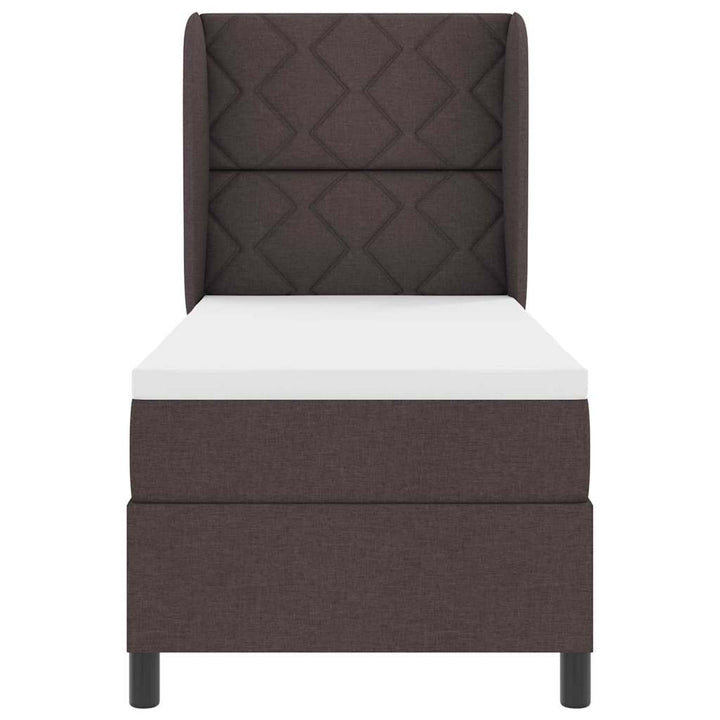 Box spring seng med hovedgærde Mørkebrun 80 x 200 cm Stof