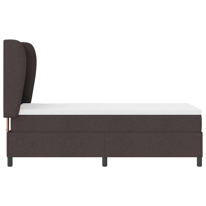 Box spring seng med hovedgærde Mørkebrun 80 x 200 cm Stof