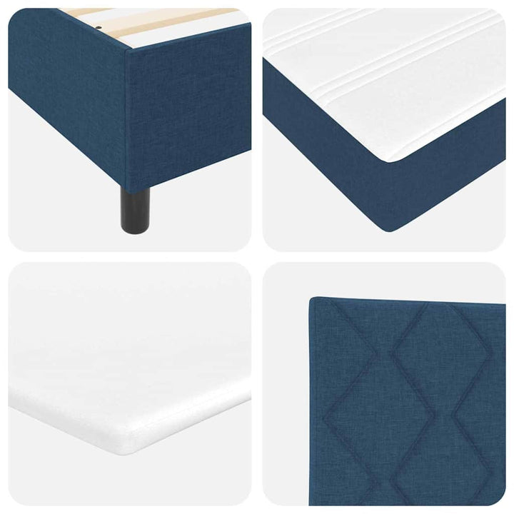 Box spring seng med hovedgærde Blå 80 x 200 cm Stof