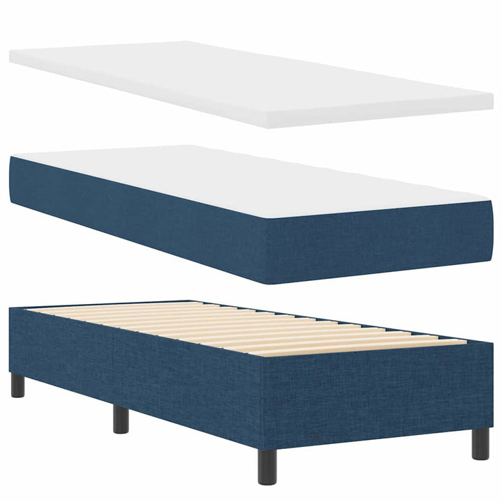 Box spring seng med hovedgærde Blå 80 x 200 cm Stof