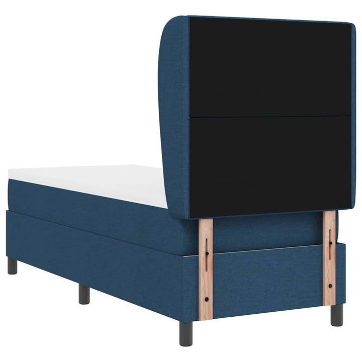 Box spring seng med hovedgærde Blå 80 x 200 cm Stof