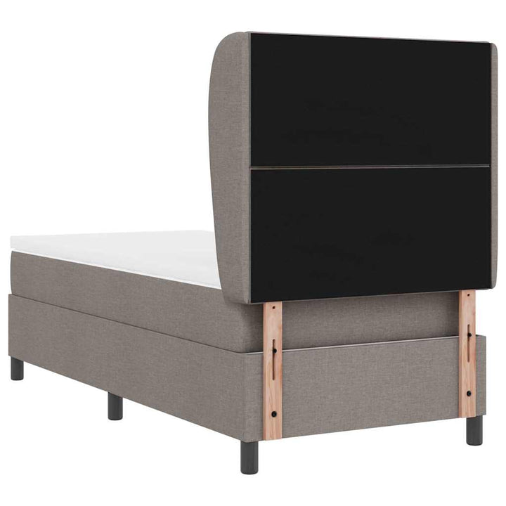 Box spring seng med hovedgærde Gråbrun 90 x 190 cm Stof