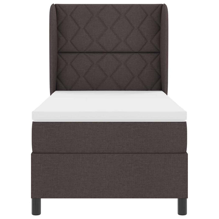 Box spring seng med hovedgærde Mørkebrun 90 x 200 cm Stof