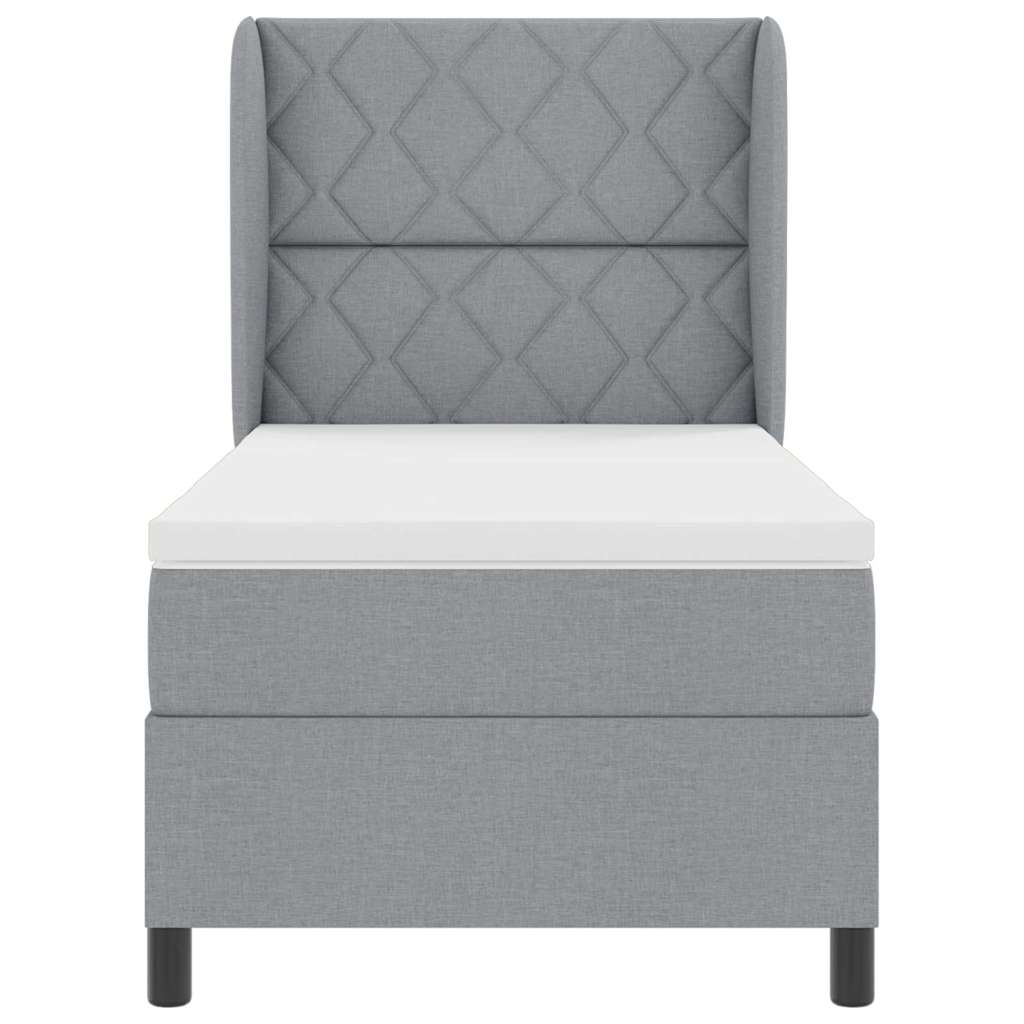 Box spring seng med madras Lysegrå 100 x 200 cm Stof