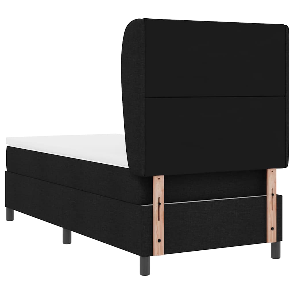 Box spring seng med madras Sort 100 x 200 cm Stof