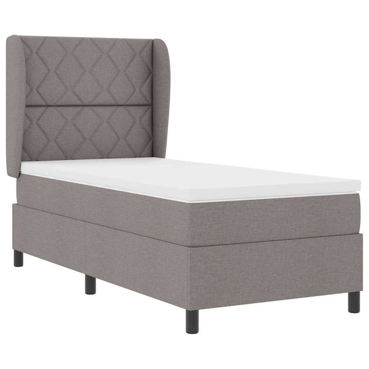 Box spring seng med hovedgærde Gråbrun 100 x 200 cm Stof