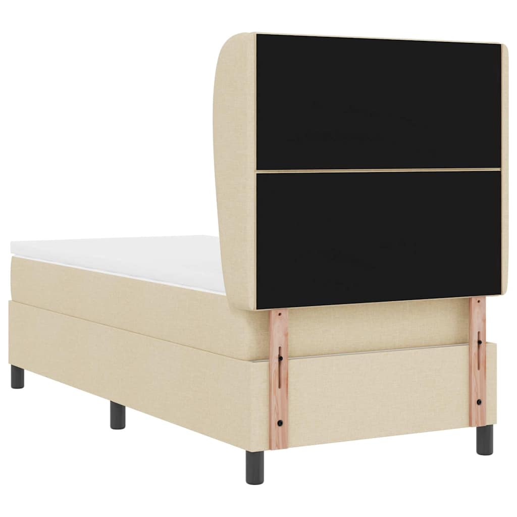 Box spring seng med madras Creme 100 x 200 cm Stof