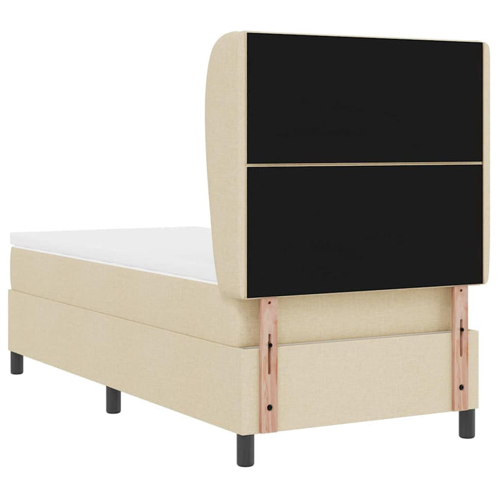 Box spring seng med madras Creme 100 x 200 cm Stof