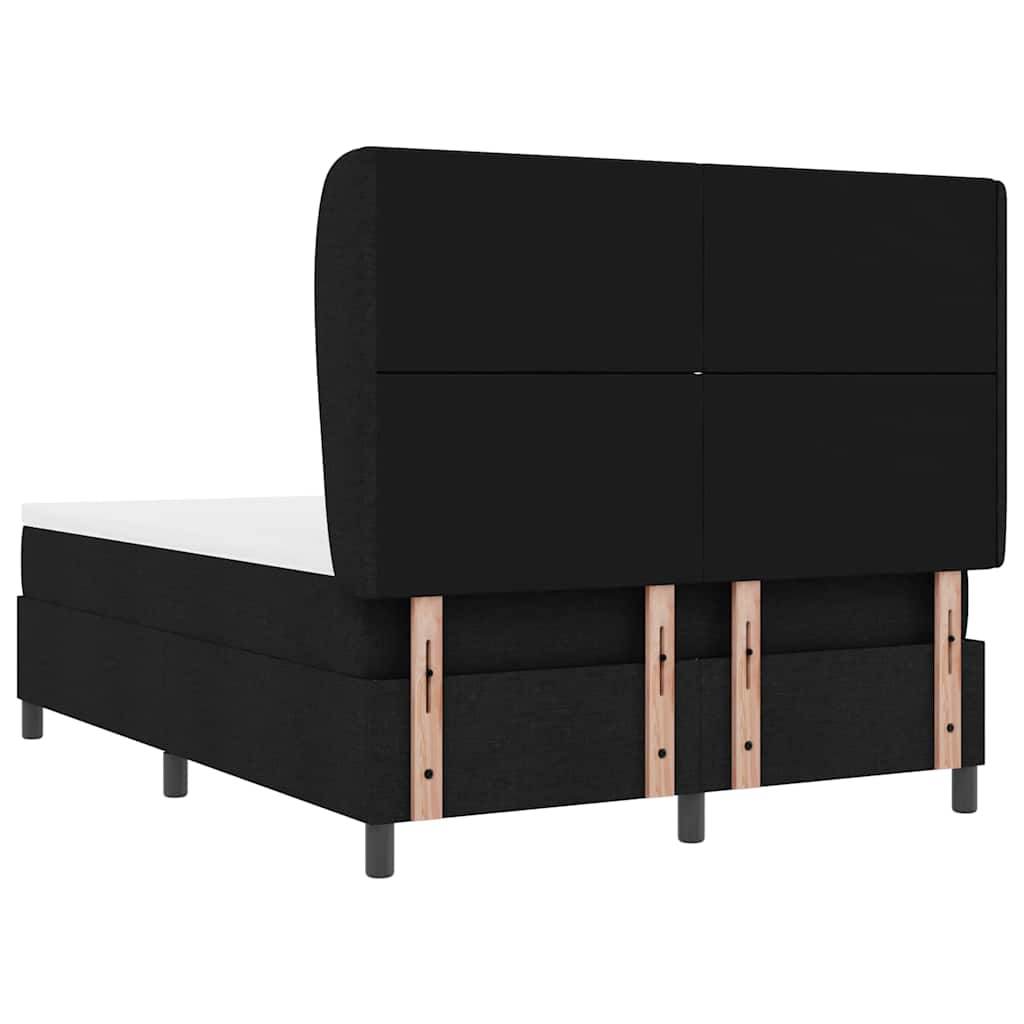 Box spring seng med hovedgærde Sort 140 x 190 cm Stof