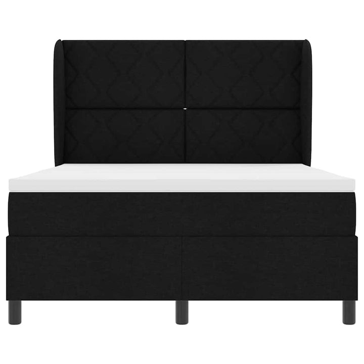 Box spring seng med hovedgærde Sort 140 x 190 cm Stof