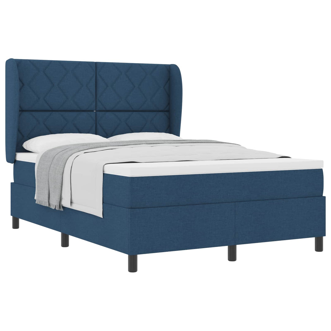 Box spring seng med hovedgærde Blå 140 x 190 cm Stof
