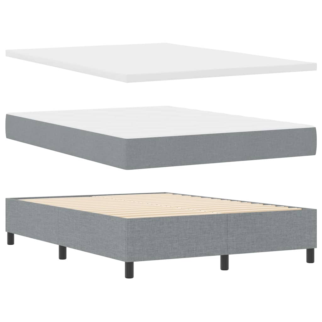 Box spring seng med hovedgærde Lysegrå 140 x 200 cm Stof