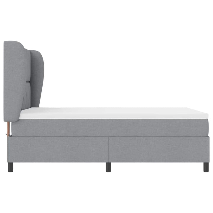Box spring seng med hovedgærde Lysegrå 140 x 200 cm Stof