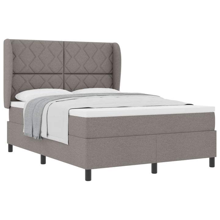 Box spring seng med hovedgærde Gråbrun 140 x 200 cm Stof