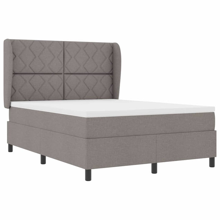 Box spring seng med hovedgærde Gråbrun 140 x 200 cm Stof