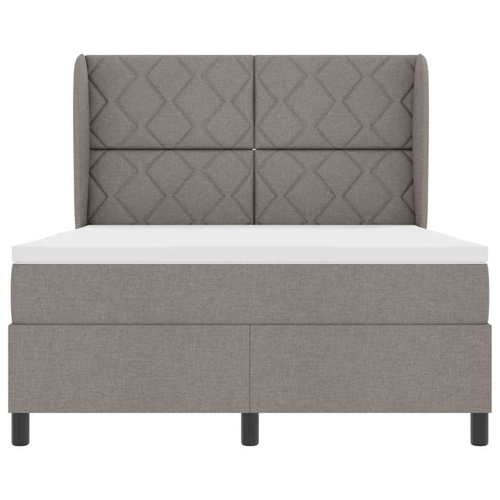 Box spring seng med hovedgærde Gråbrun 140 x 200 cm Stof