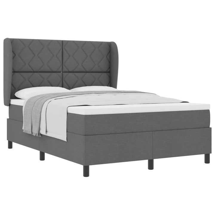 Box spring seng med hovedgærde Mørkegrå 160 x 200 cm Stof