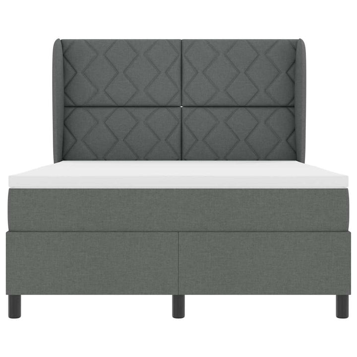 Box spring seng med hovedgærde Mørkegrå 160 x 200 cm Stof