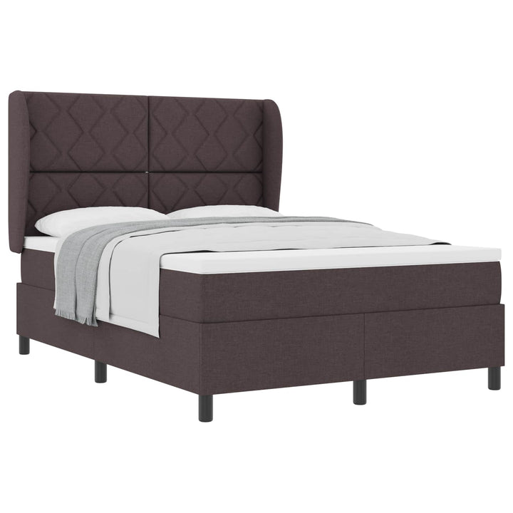 Box spring seng med hovedgærde Mørkebrun 160 x 200 cm Stof