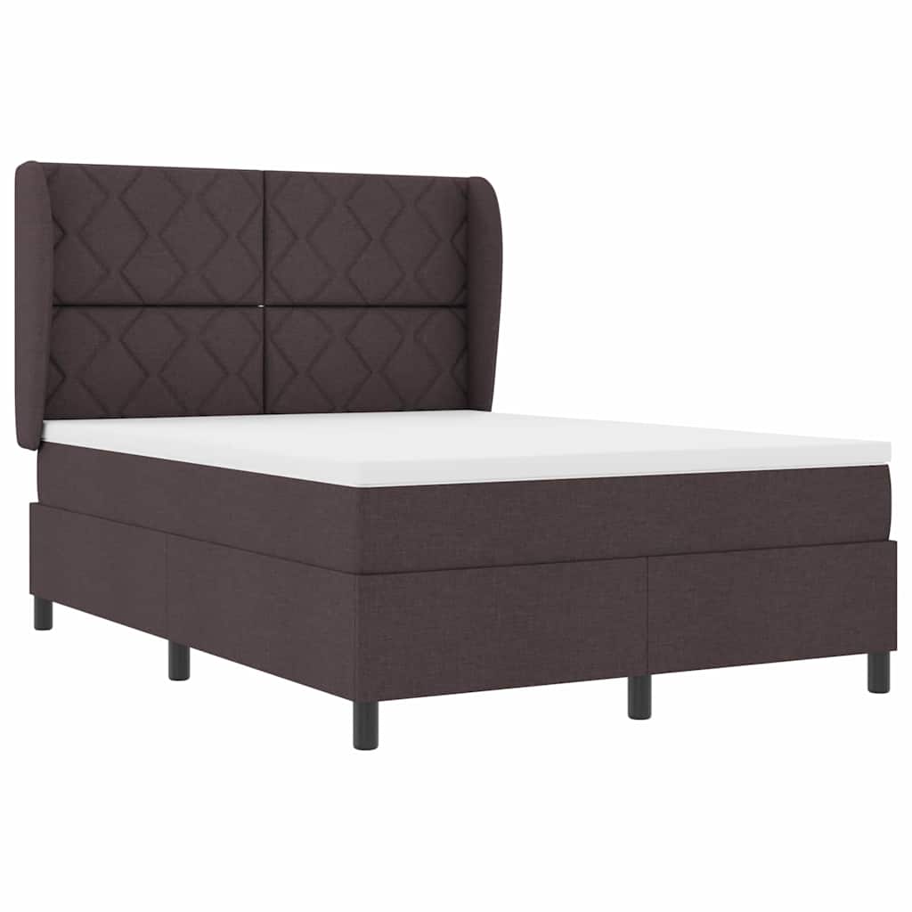 Box spring seng med hovedgærde Mørkebrun 160 x 200 cm Stof