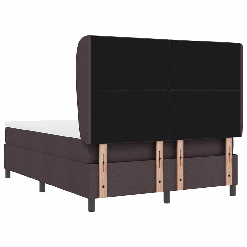 Box spring seng med hovedgærde Mørkebrun 160 x 200 cm Stof