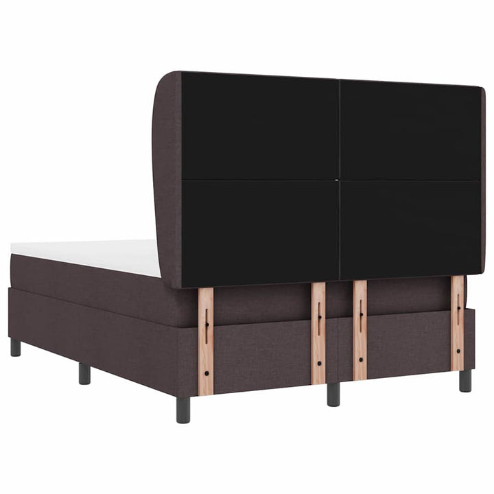 Box spring seng med hovedgærde Mørkebrun 160 x 200 cm Stof