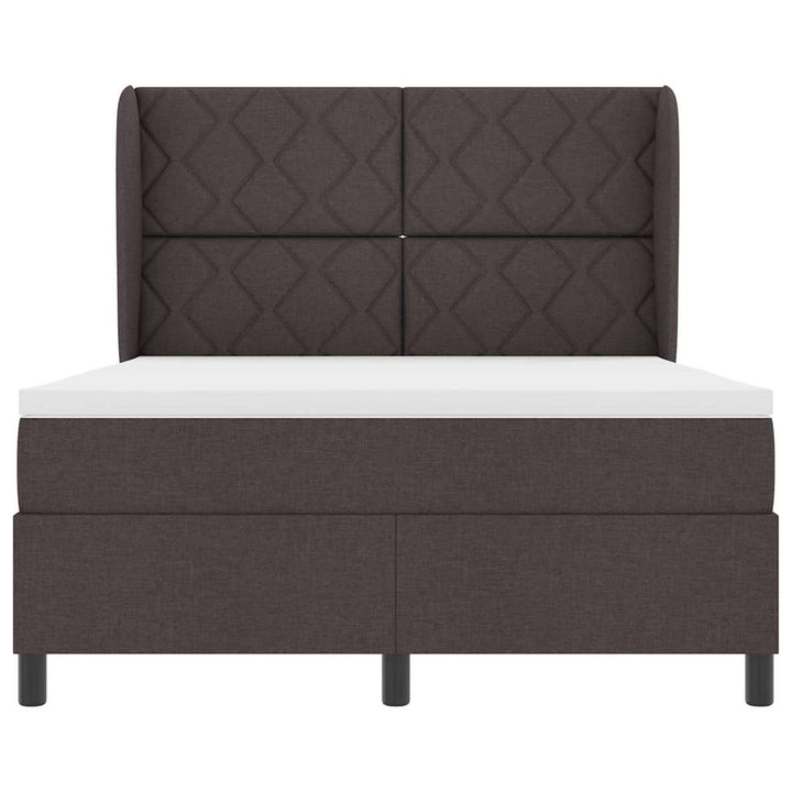 Box spring seng med hovedgærde Mørkebrun 160 x 200 cm Stof