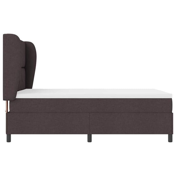 Box spring seng med hovedgærde Mørkebrun 160 x 200 cm Stof