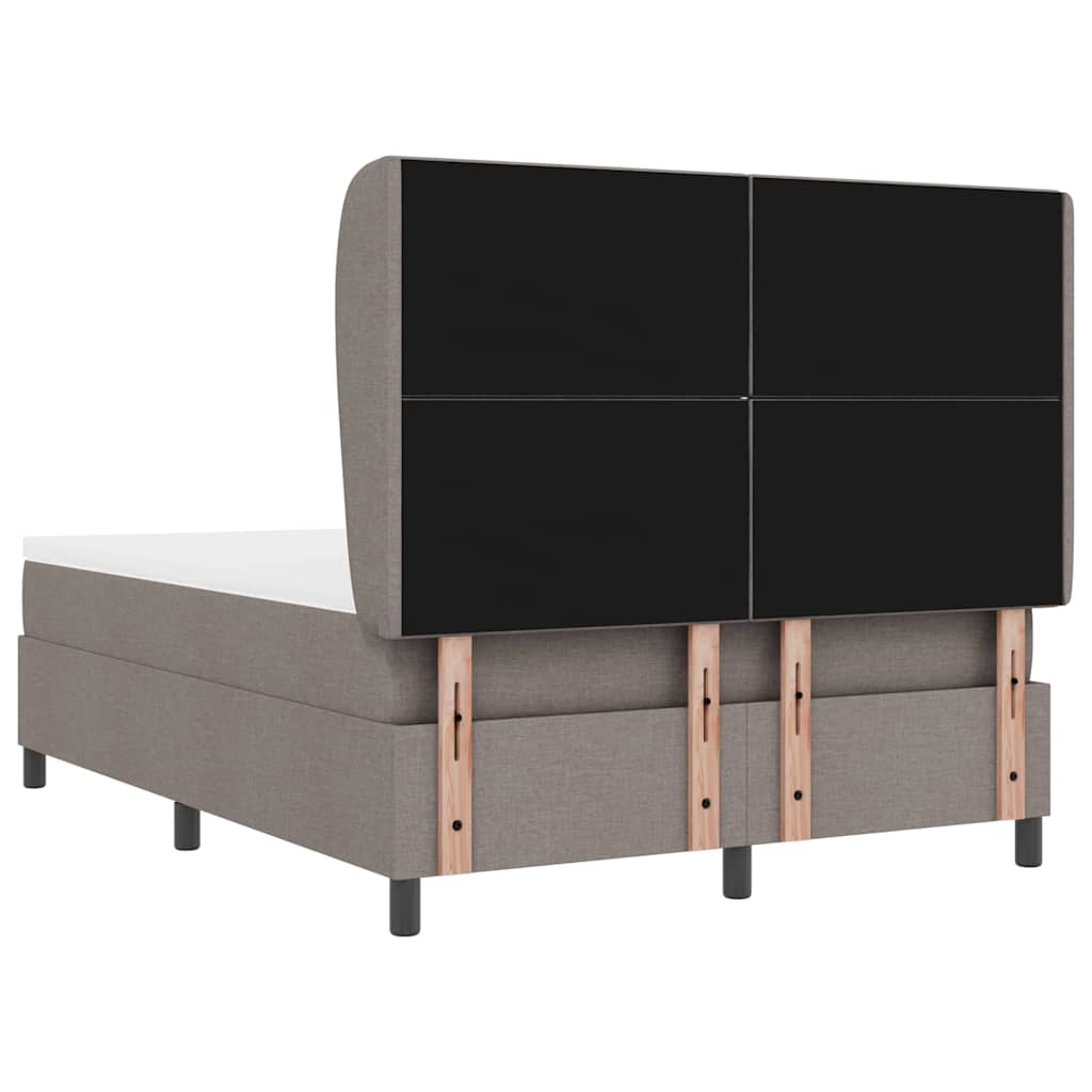 Box spring seng med madras Gråbrun 160 x 200 cm Stof
