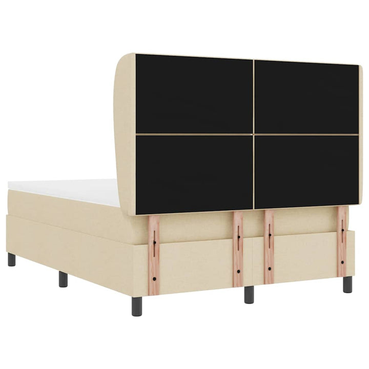 Box spring seng med hovedgærde Creme 160 x 200 cm Stof
