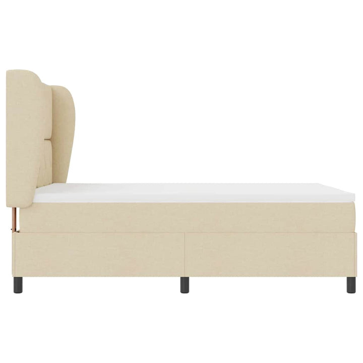 Box spring seng med hovedgærde Creme 160 x 200 cm Stof