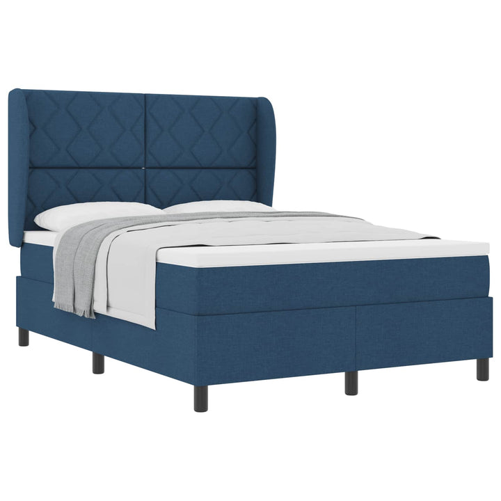 Box spring seng med hovedgærde Blå 160 x 200 cm Stof
