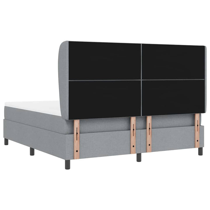 Box spring seng med hovedgærde Lysegrå 180 x 200 cm Stof