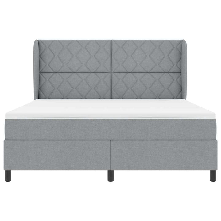 Box spring seng med hovedgærde Lysegrå 180 x 200 cm Stof