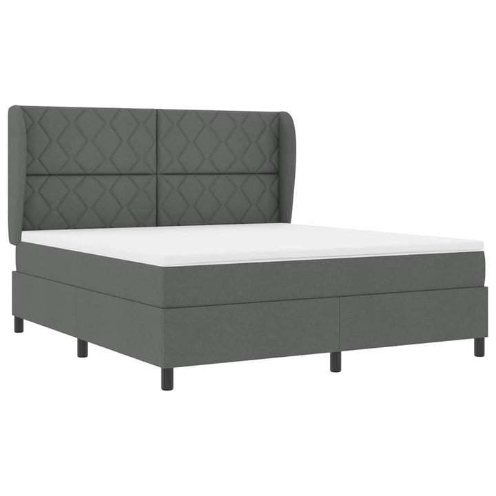 Box spring seng med hovedgærde Mørkegrå 180 x 200 cm Stof