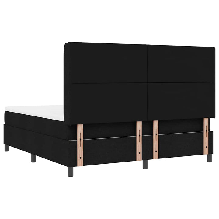 Box spring seng med hovedgærde Sort 180 x 200 cm Stof