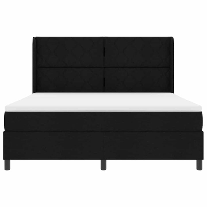 Box spring seng med hovedgærde Sort 180 x 200 cm Stof