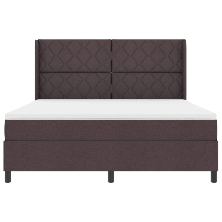 Box spring seng med hovedgærde Mørkebrun 180 x 200 cm Stof