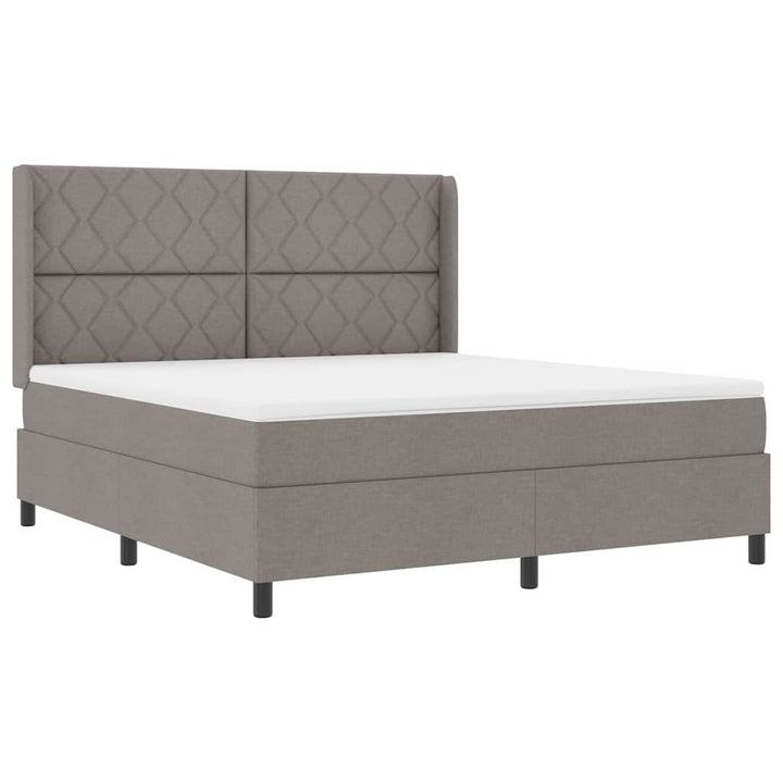 Box spring seng med hovedgærde Gråbrun 180 x 200 cm Stof