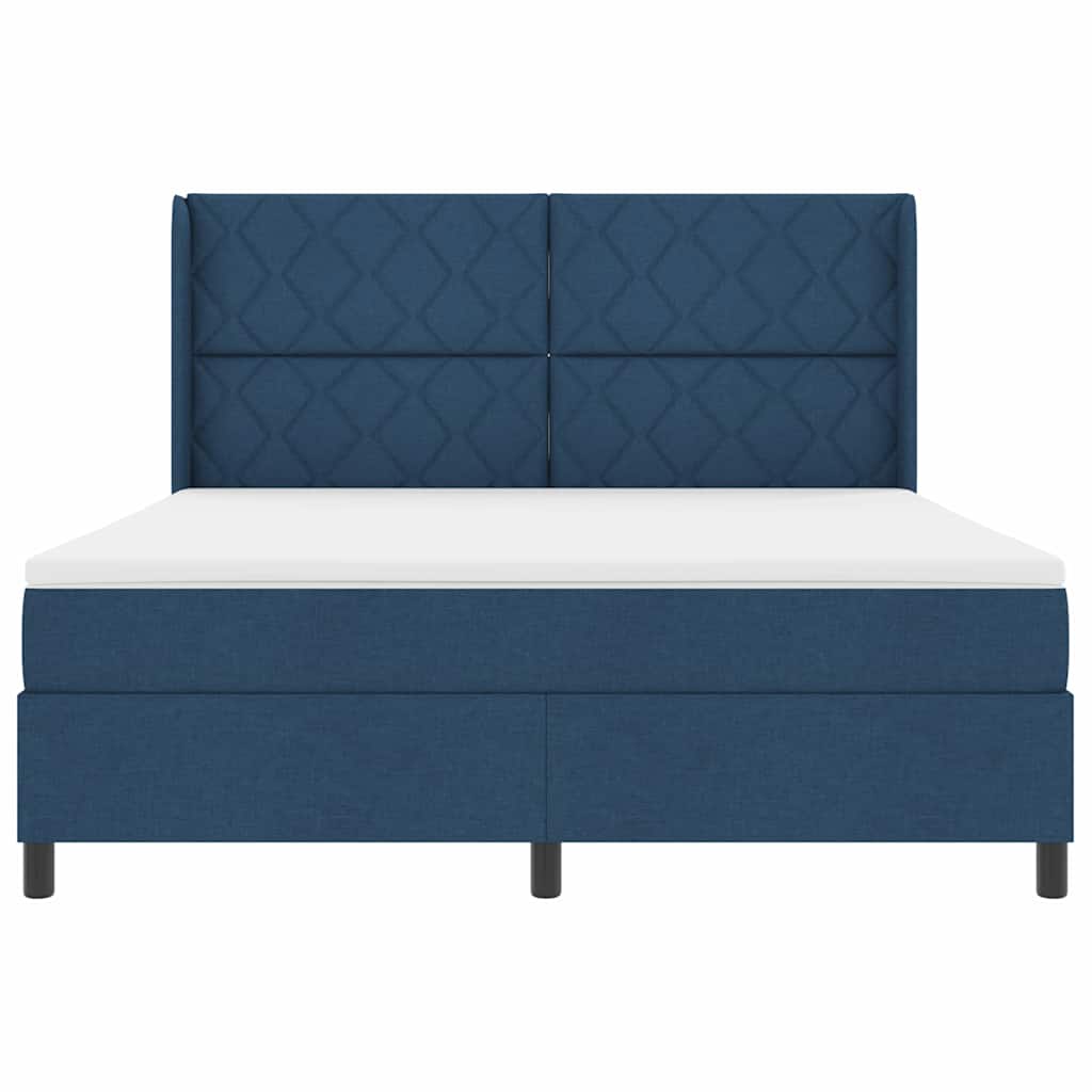 Box spring seng med hovedgærde Blå 180 x 200 cm Stof