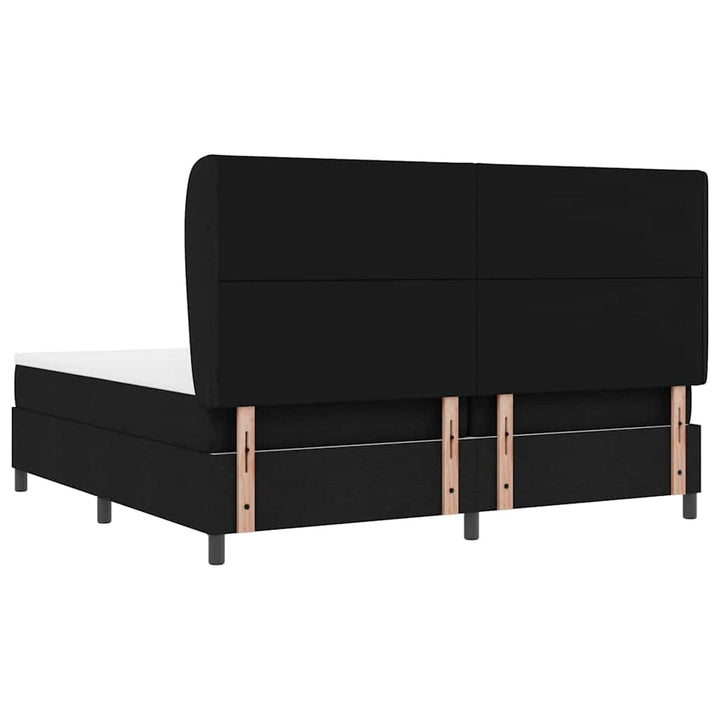 Box spring seng med madras Sort 200 x 200 cm Stof