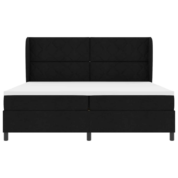 Box spring seng med madras Sort 200 x 200 cm Stof