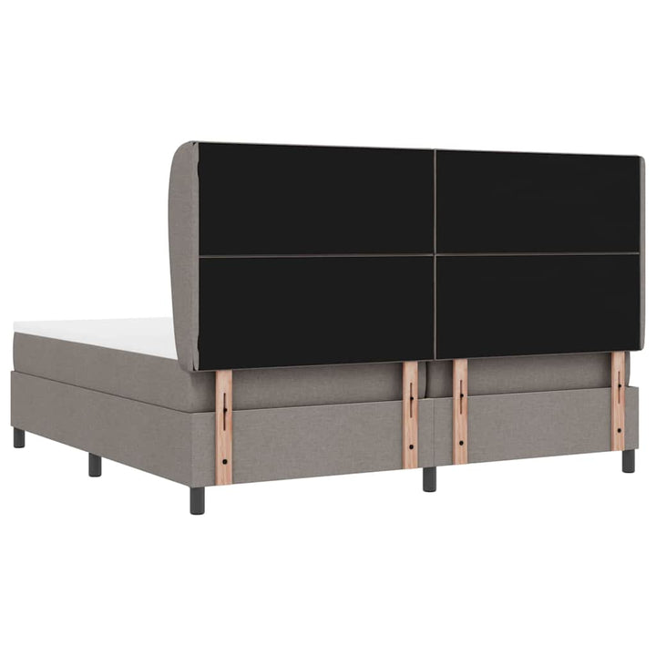 Box spring seng med hovedgærde Gråbrun 200 x 200 cm Stof