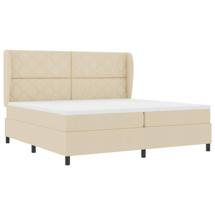 Box spring seng med madras Creme 200 x 200 cm Stof