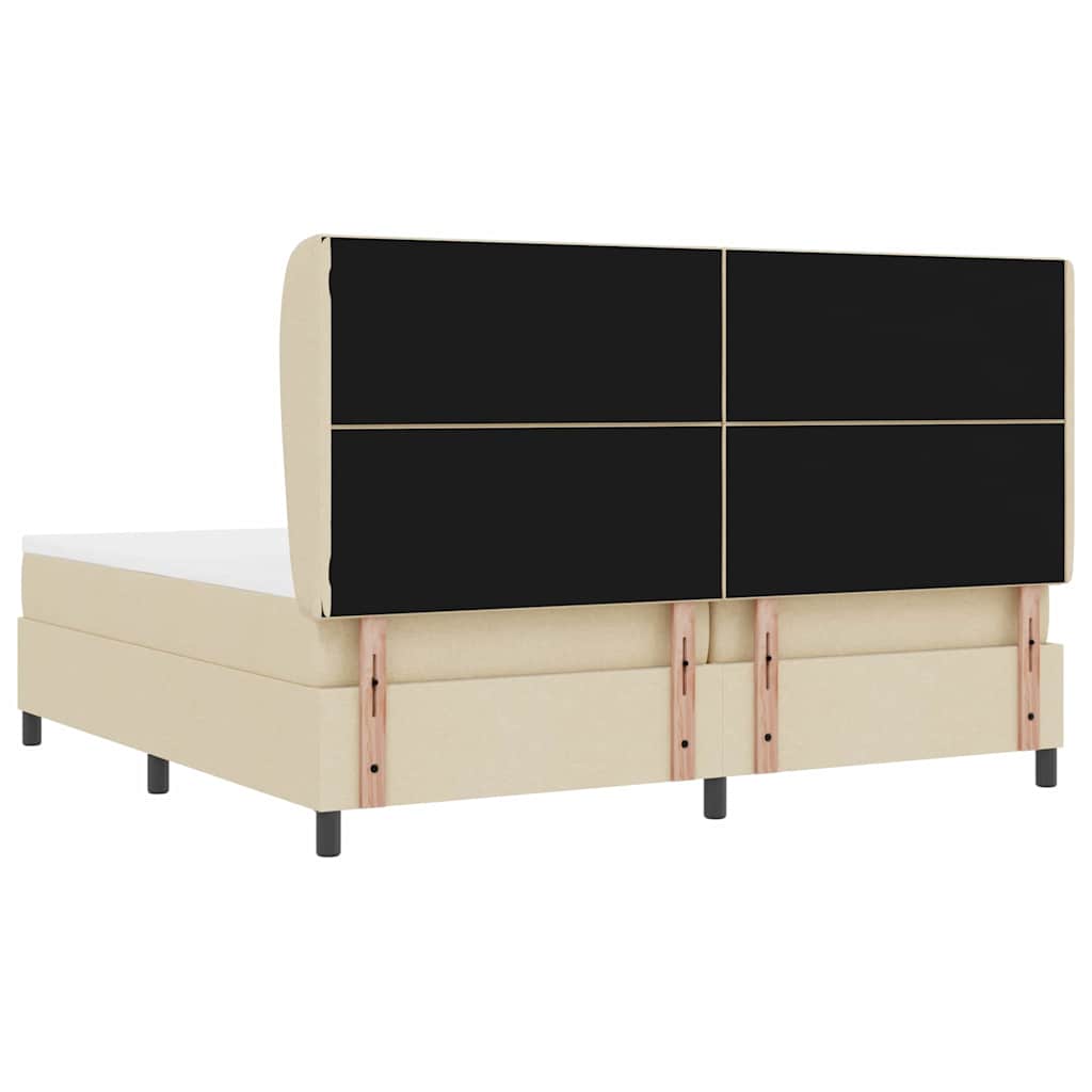 Box spring seng med madras Creme 200 x 200 cm Stof