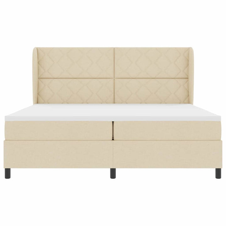 Box spring seng med madras Creme 200 x 200 cm Stof