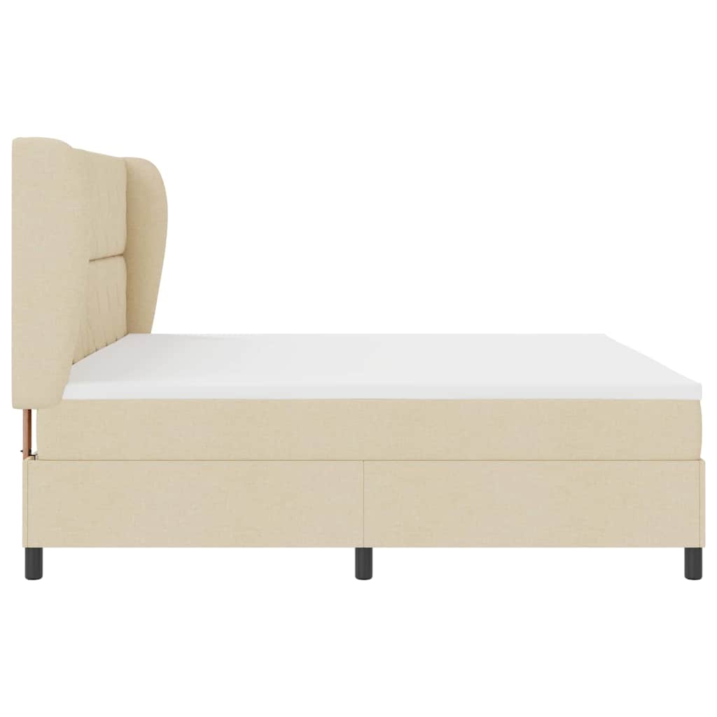 Box spring seng med madras Creme 200 x 200 cm Stof