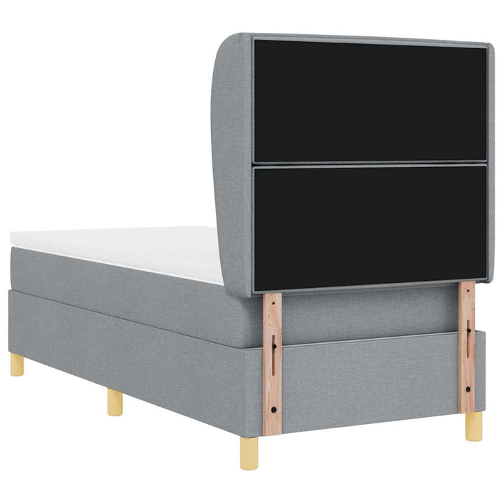 Box spring seng med madras Lysegrå 200 x 80 cm Stof