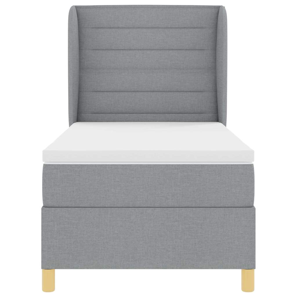 Box spring seng med madras Lysegrå 200 x 80 cm Stof